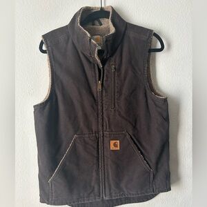Carhartt Brown Shearling lined vest size S
